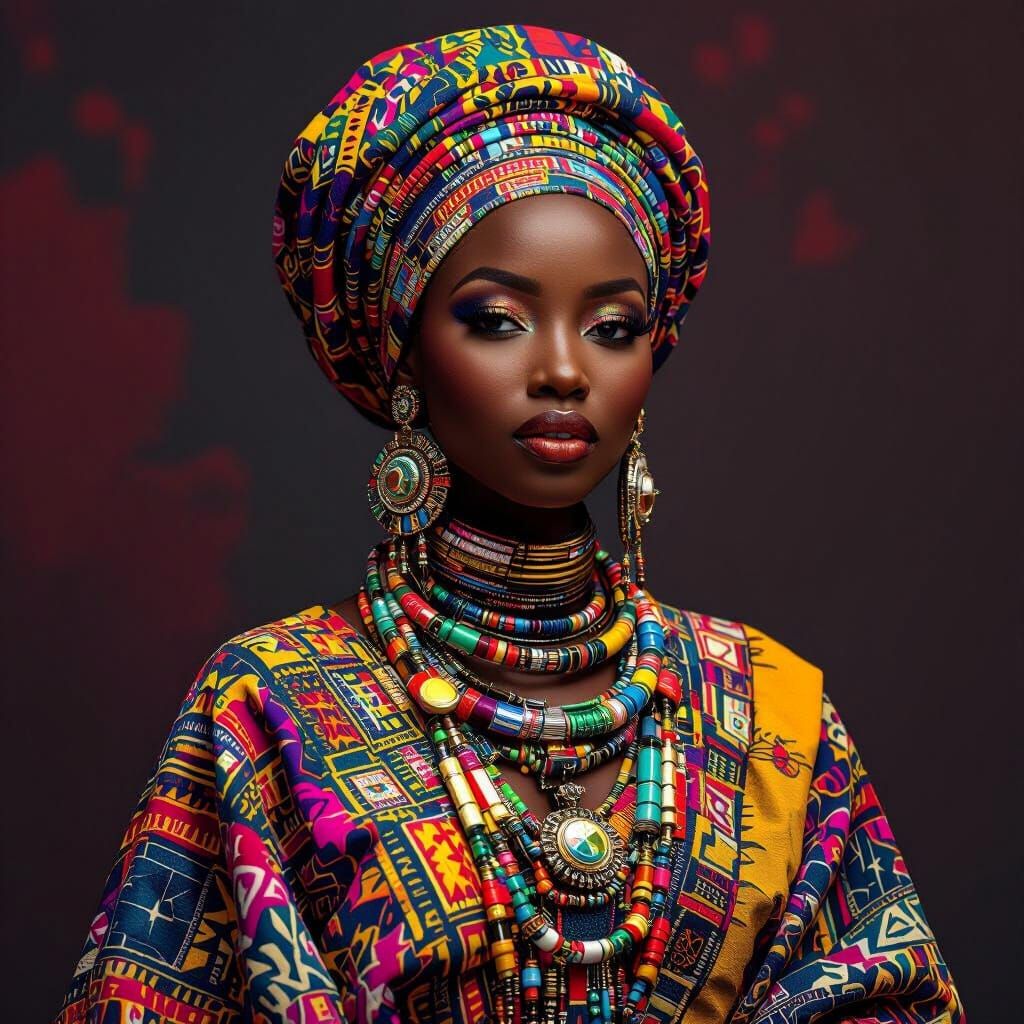 Nigerian Woman in Futuristic Ethiopian Clothing