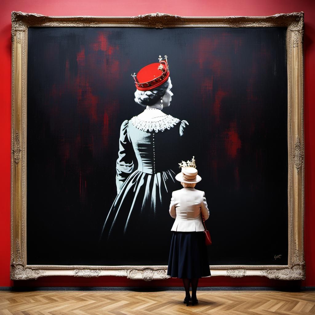 Queen Elizabeth Observes Banksy-esque Art