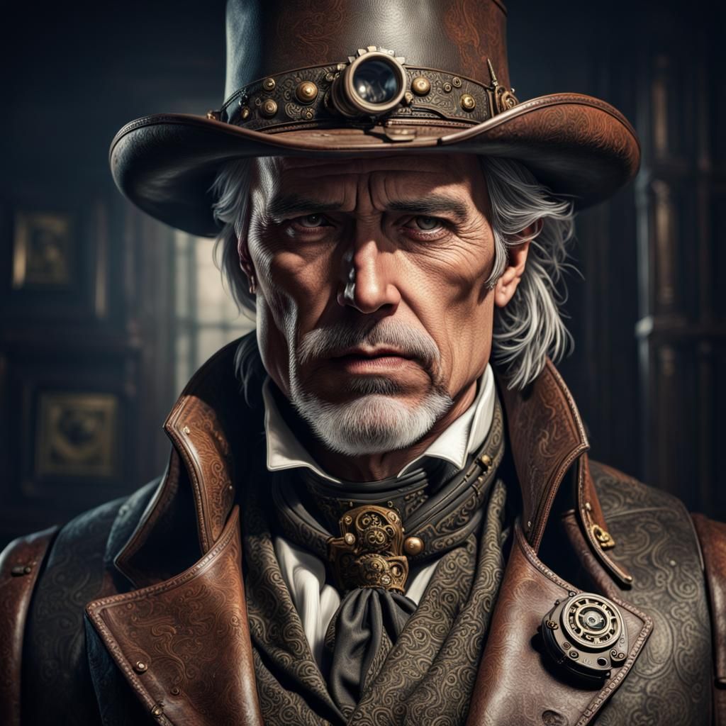 Steampunk Gunslinger CEO in Photographic Realism