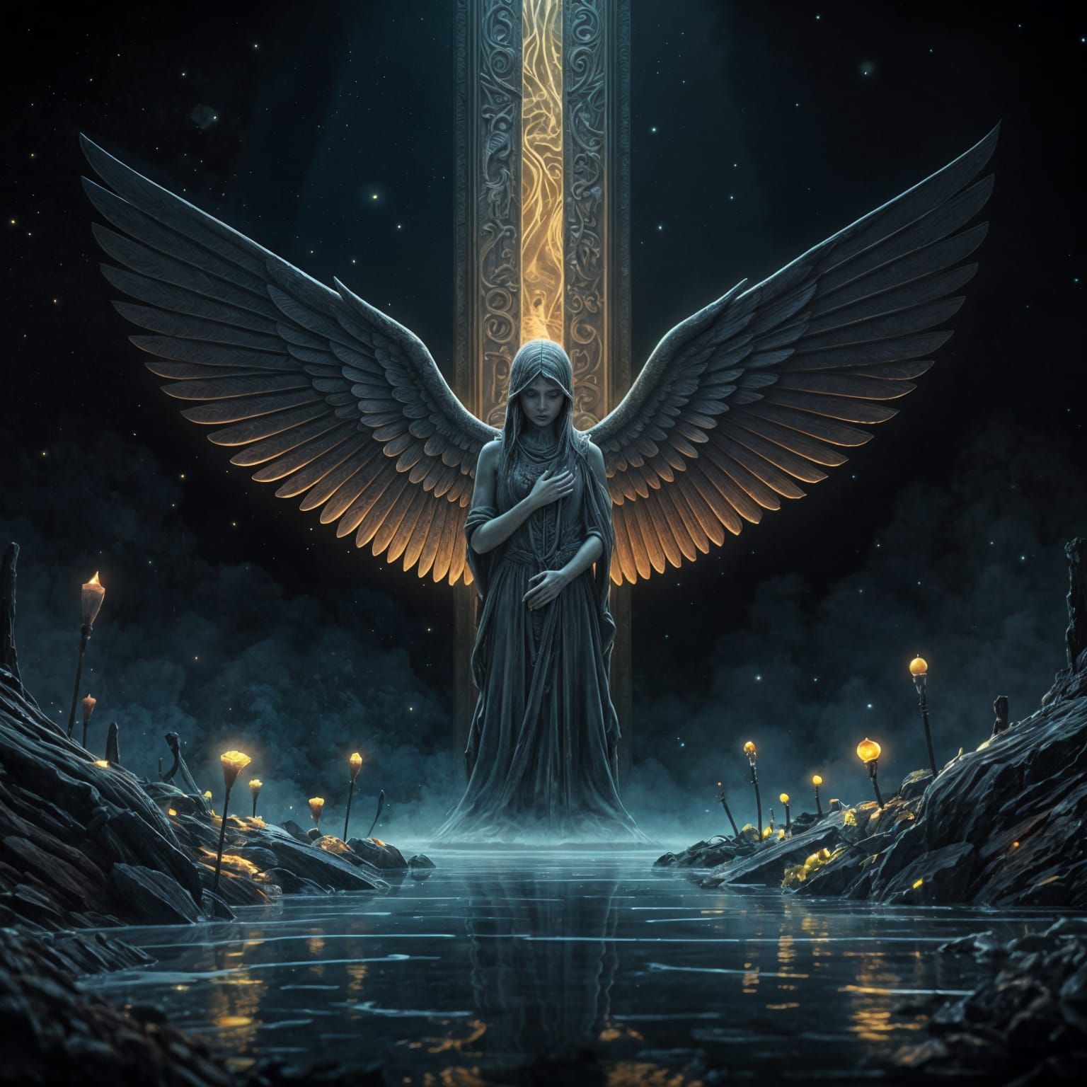 Angel at Luminescent Swamp Gateway