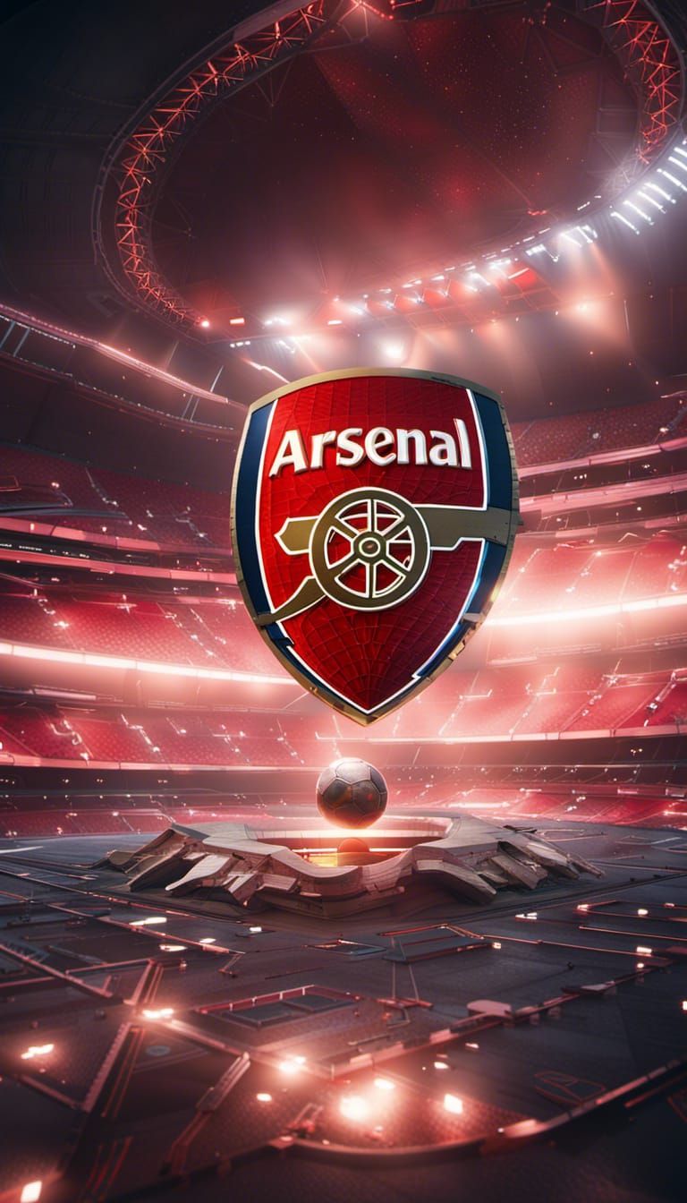 Arsenal Logo Levitating in Outer Space Stadium