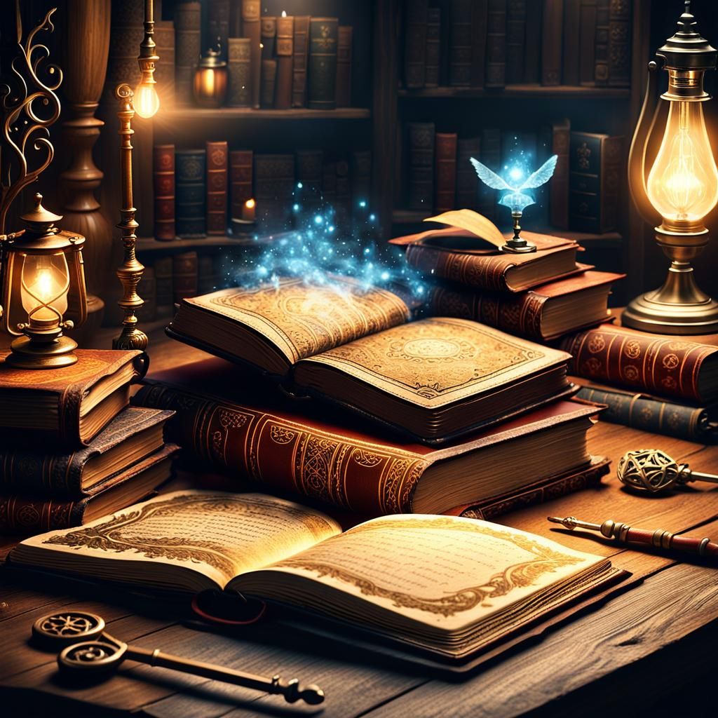 Magical Tome with Mystical Aura, Fantasy Art