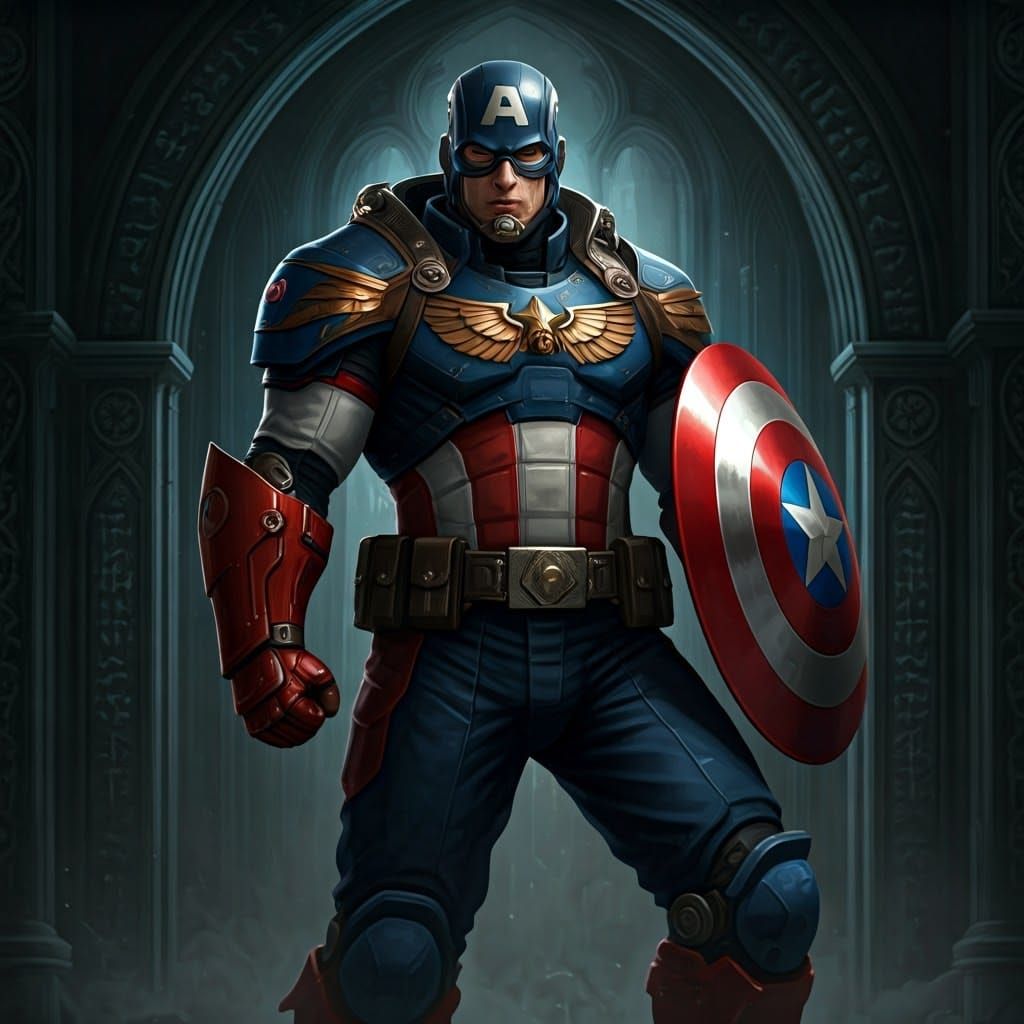 Heroic Sci-Fi Figure in Gothic Setting