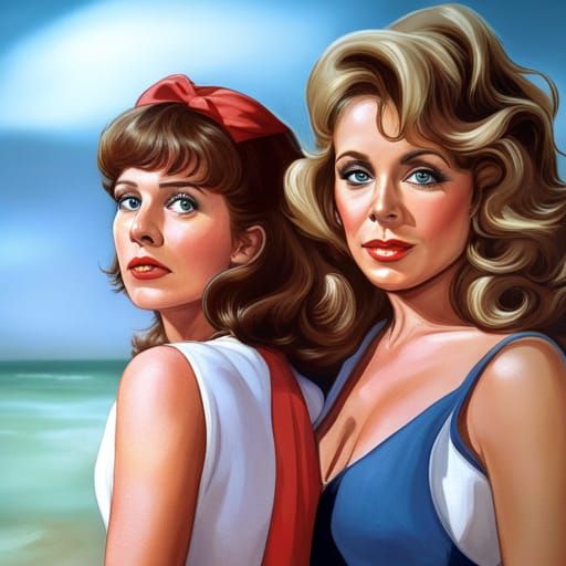 Gilligan's Island: Ginger and Maryann on the Beach