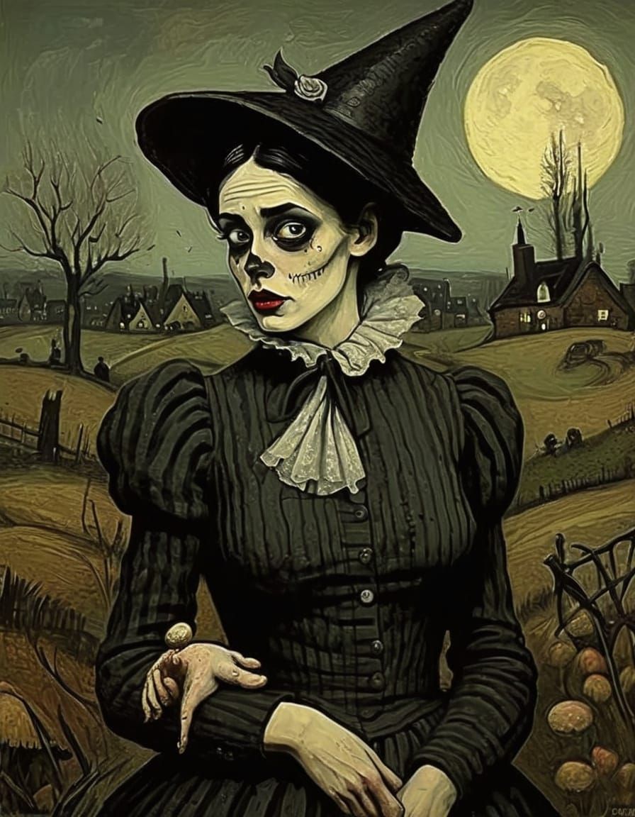 Grotesque Character in Macabre Impasto Style