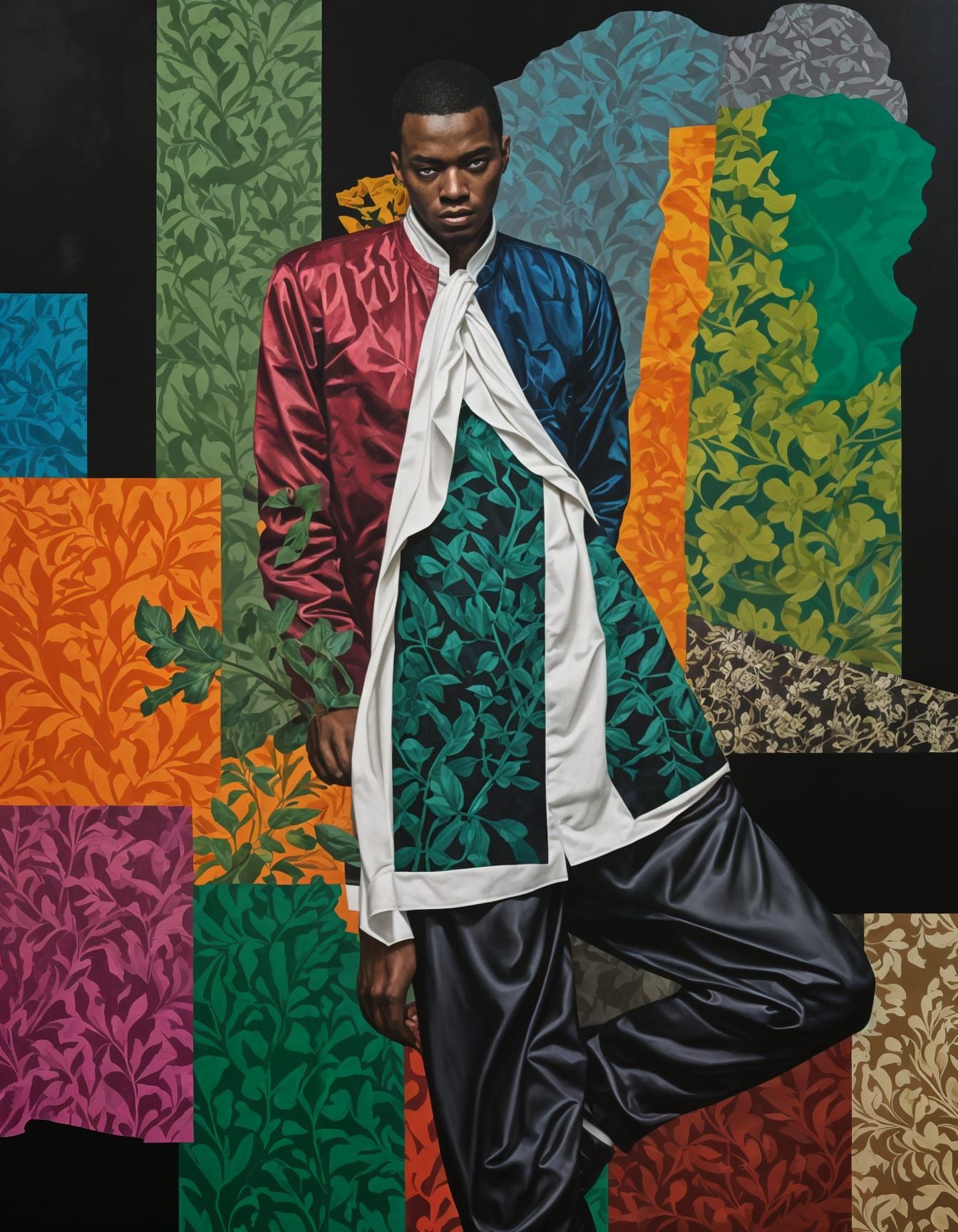 Figure Disappears into Abstract Landscape