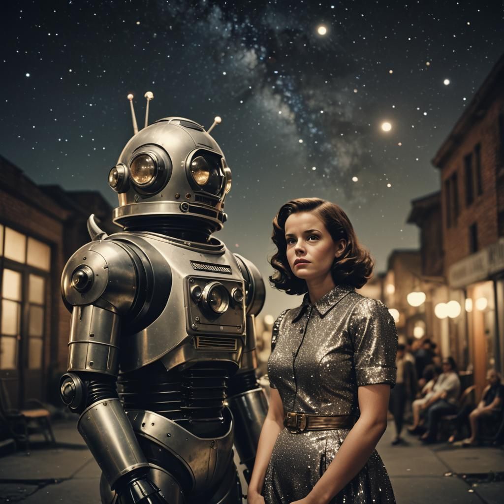 Lost in Space Family in 1960s Polaroid Style