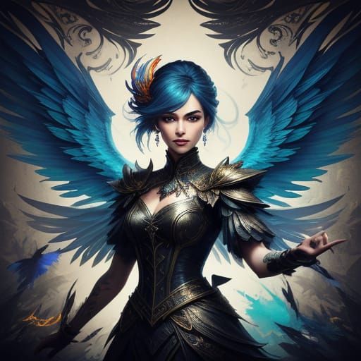 Woman with Paper Wings in a Paper World