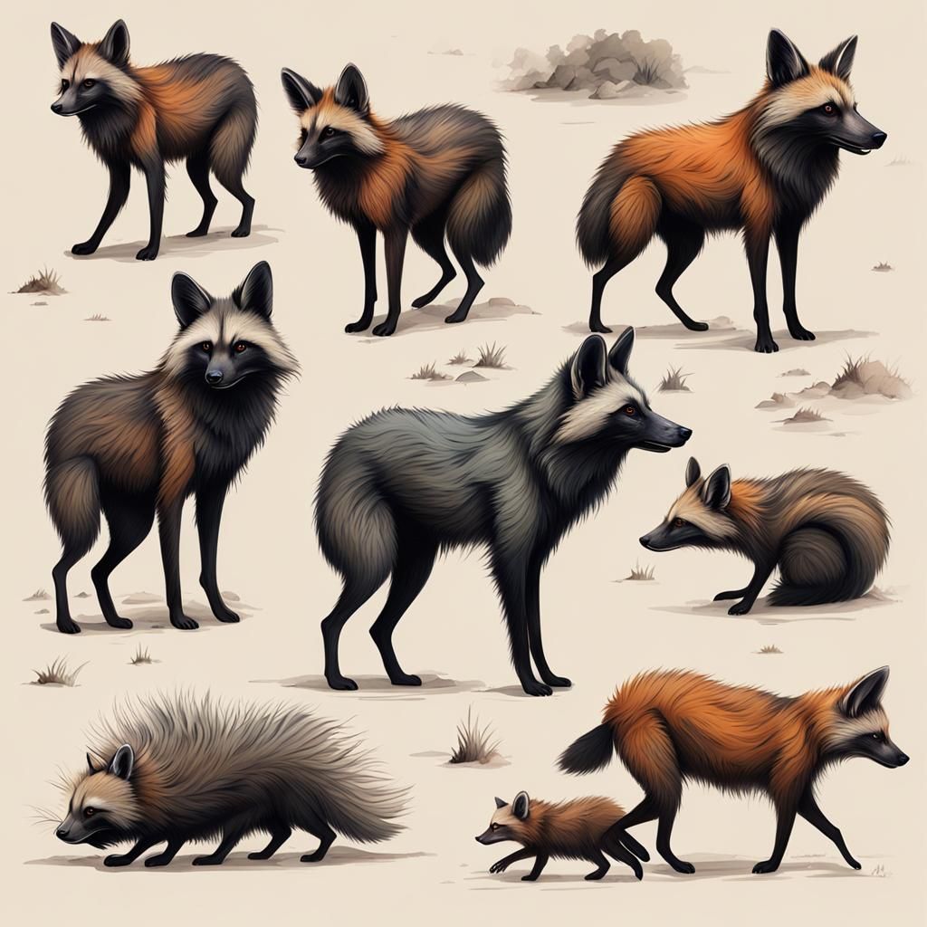 Exoplanet: Maned Wolf Raccoon Dog Alien Lifeforms