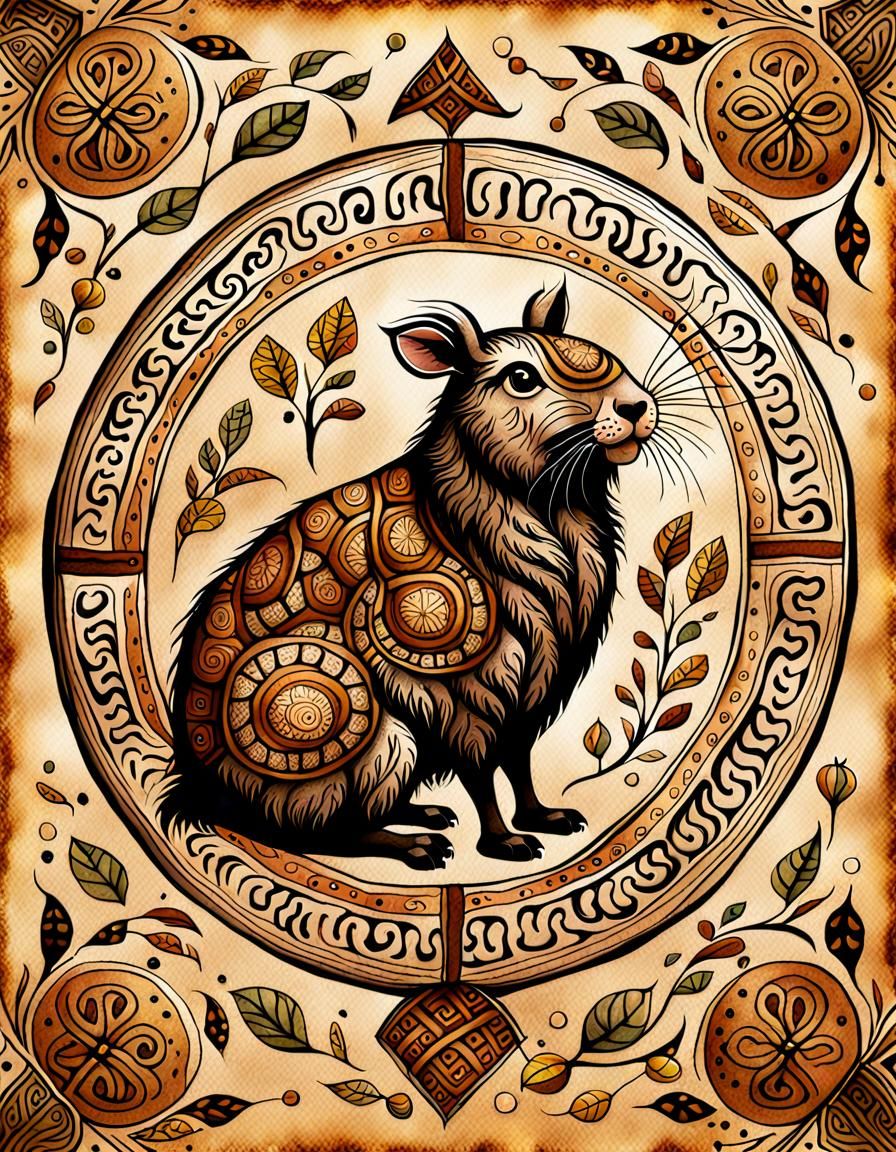 Haggis Animal Protected by Law: Ink Illustration