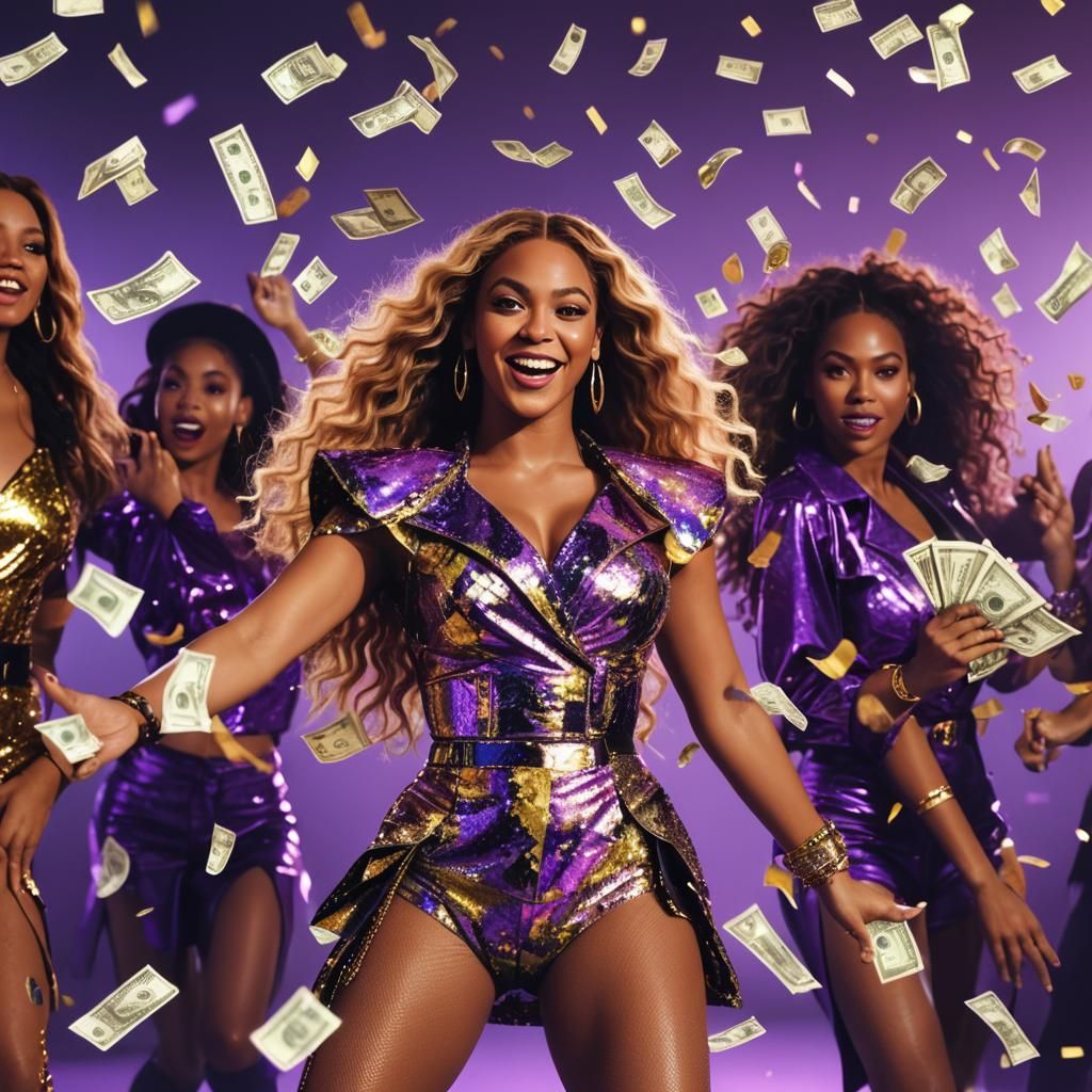 Beyonce Pop Art Portrait with Money