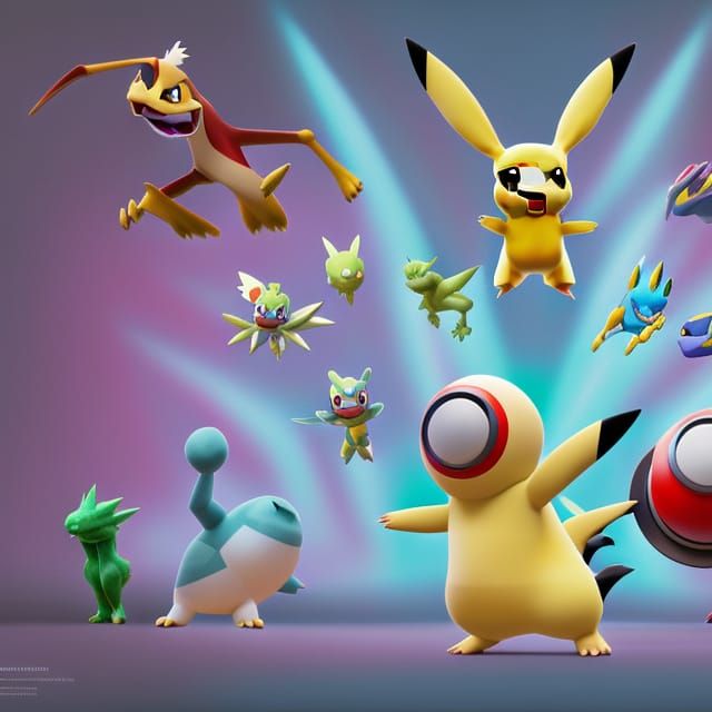 Pokemon Reimagined as 3D Digital Art