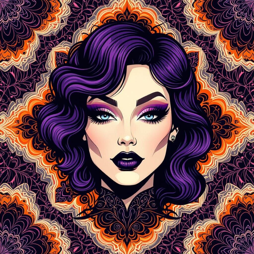 Spooky Luxury Halloween Vector Art with Fractal Patterns