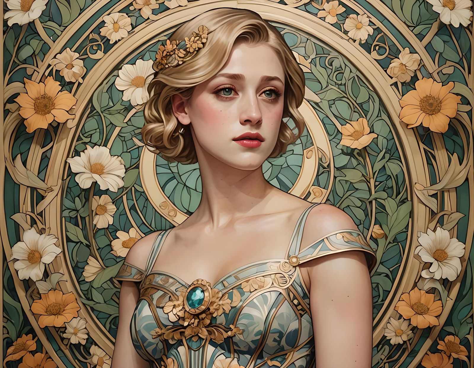 Lili Reinhart in Art Nouveau Style
