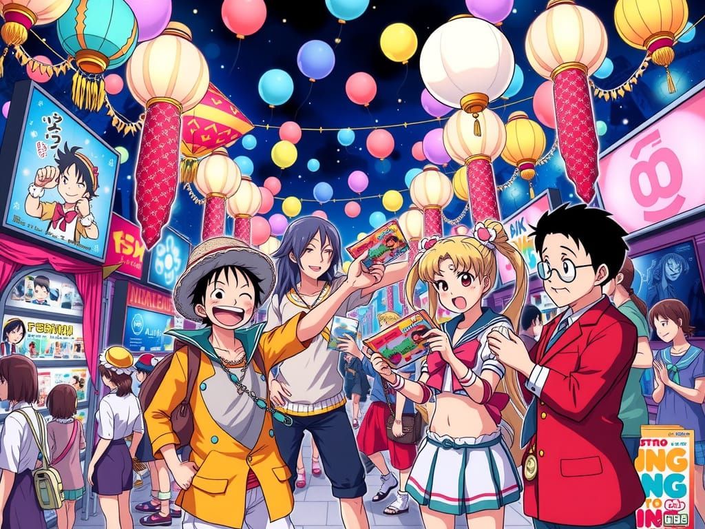 Sailor Moon meets up with her friends at the anime festival