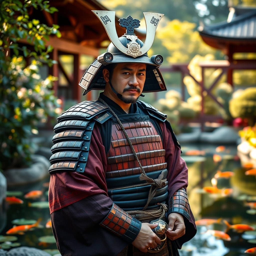 Miyamoto Musashi in Japanese Garden
