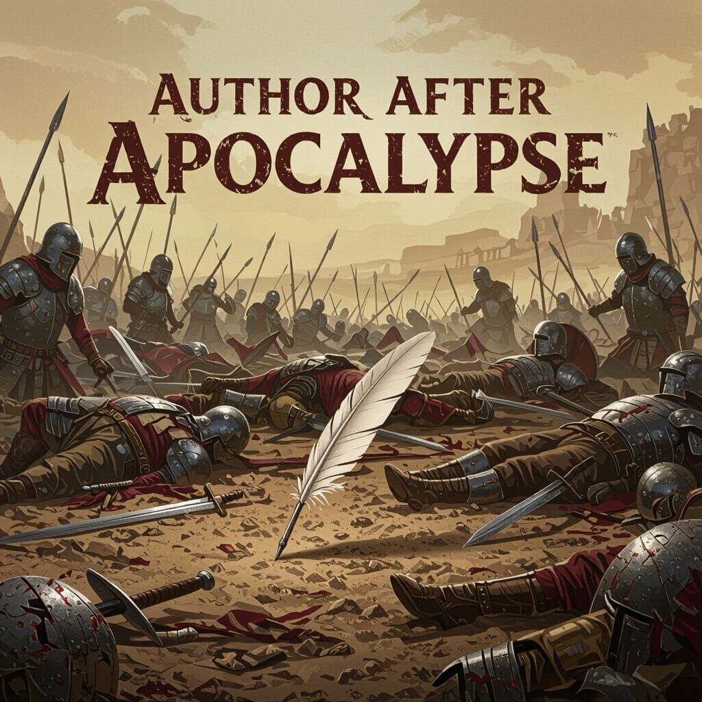 Apocalyptic Battlefield with Quill in Science Fiction Style