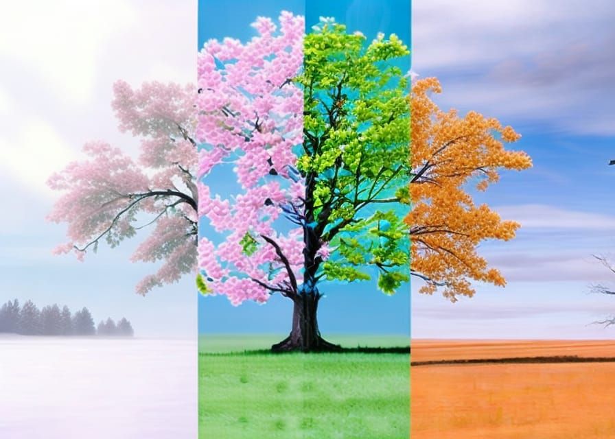 Four Seasons Tree: A Digital Matte Painting