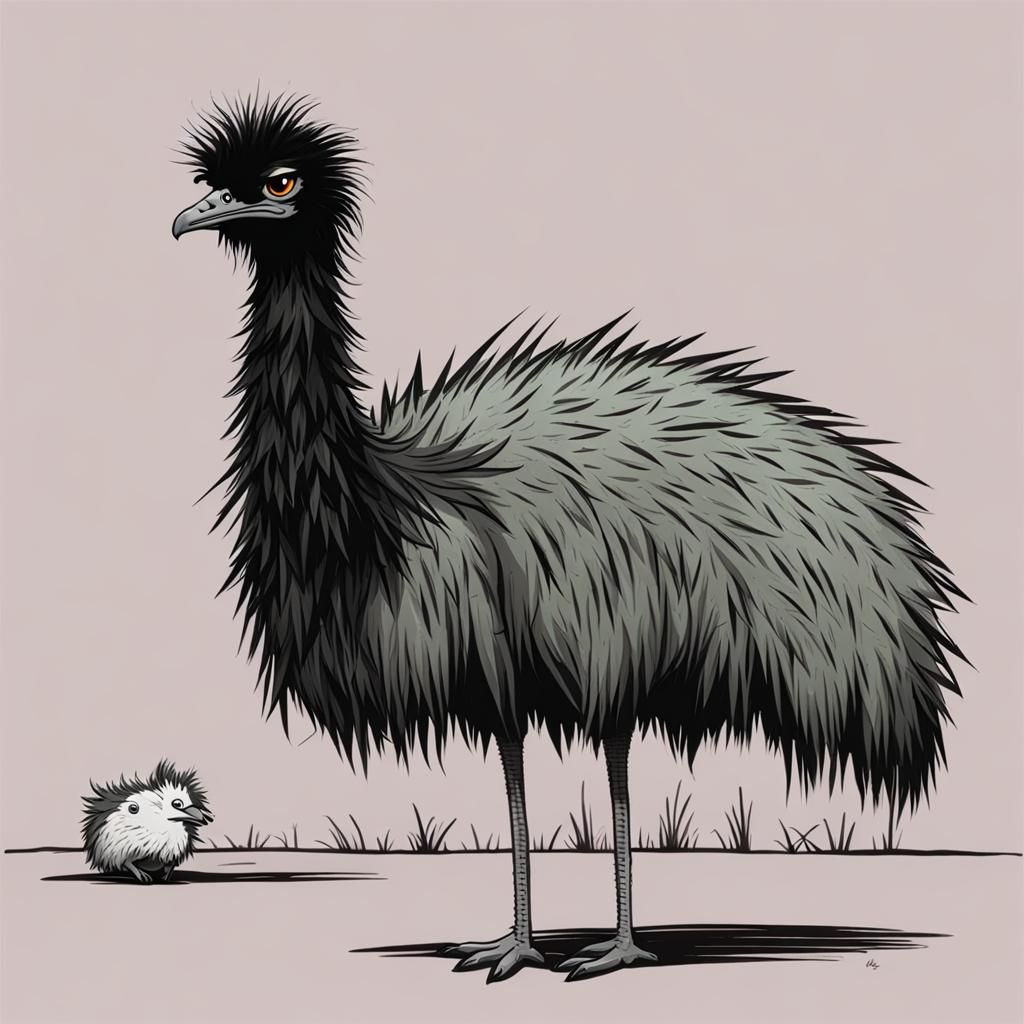 Emo Emu with Razor Blade Feet