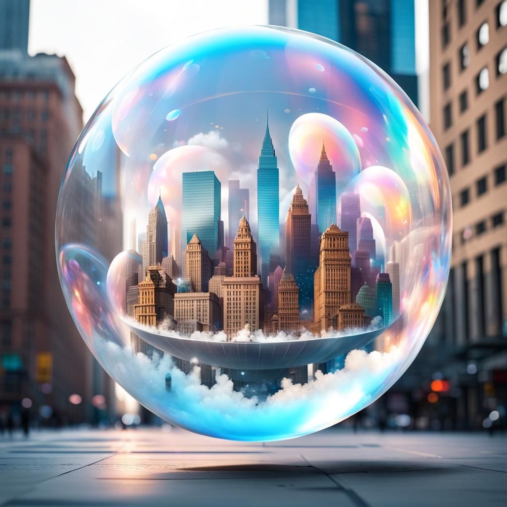 A big city inside a soapbubble