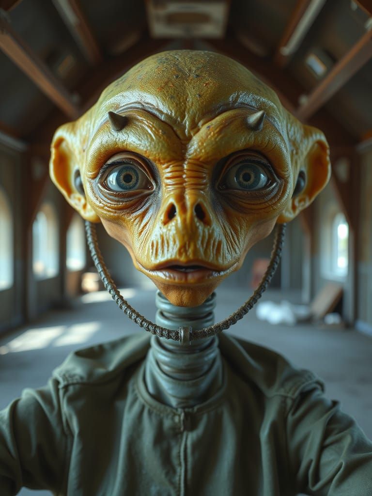 Hyperrealistic Alien Portrait in Sci-Fi Style