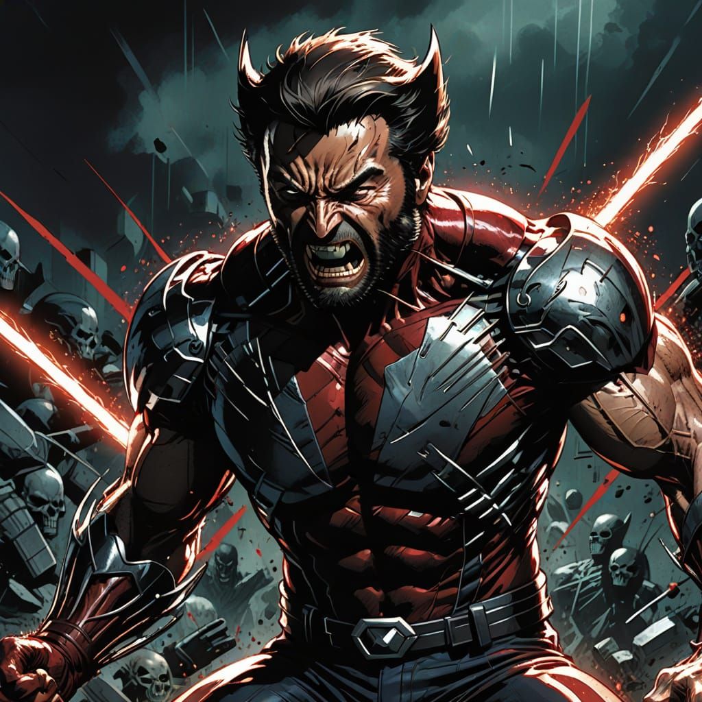Wolverine Torn Apart: Comic Book Art in Marvel Style