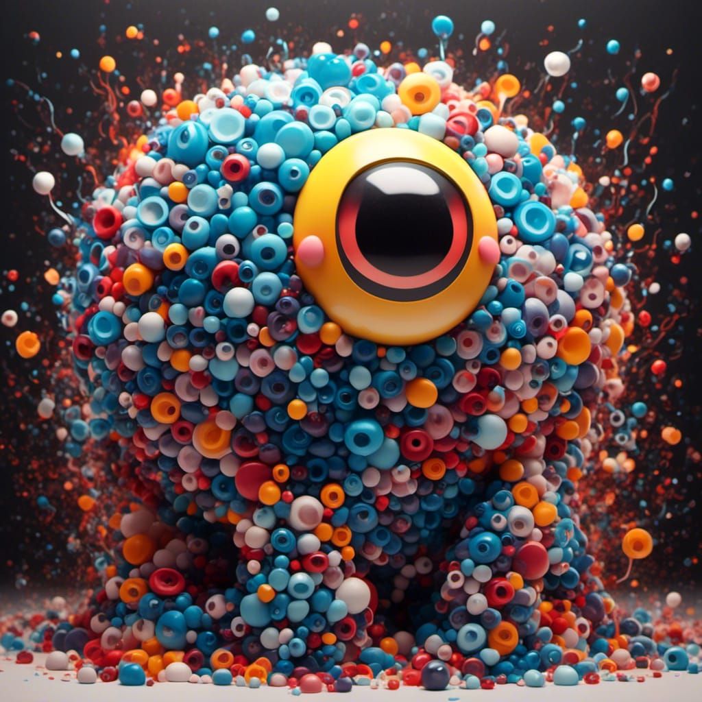 Doremon in Abstract Art with Fine Details