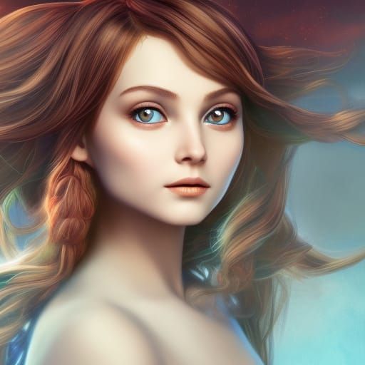 Fantasy Superstar Actress in Detailed Matte Painting