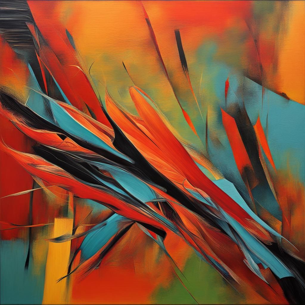 Abstract Art with Complementary Colors and Fine Details