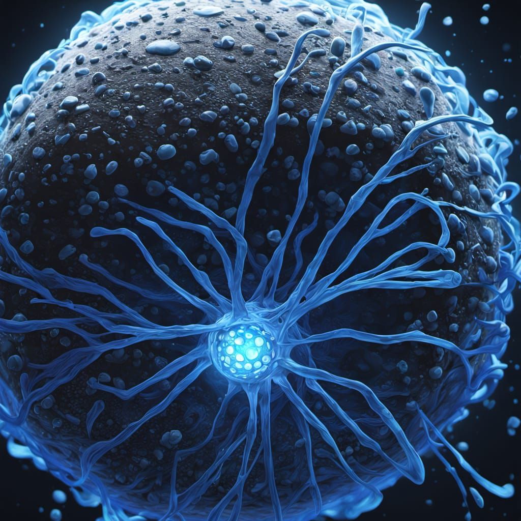 White Blood Cell Battles Bacteria: Hyperdetailed Concept Art