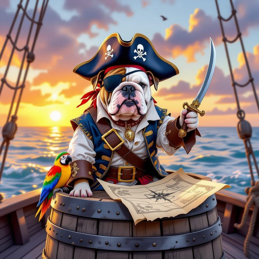 Adventure on the High Seas: Pirate Pup and Parrot