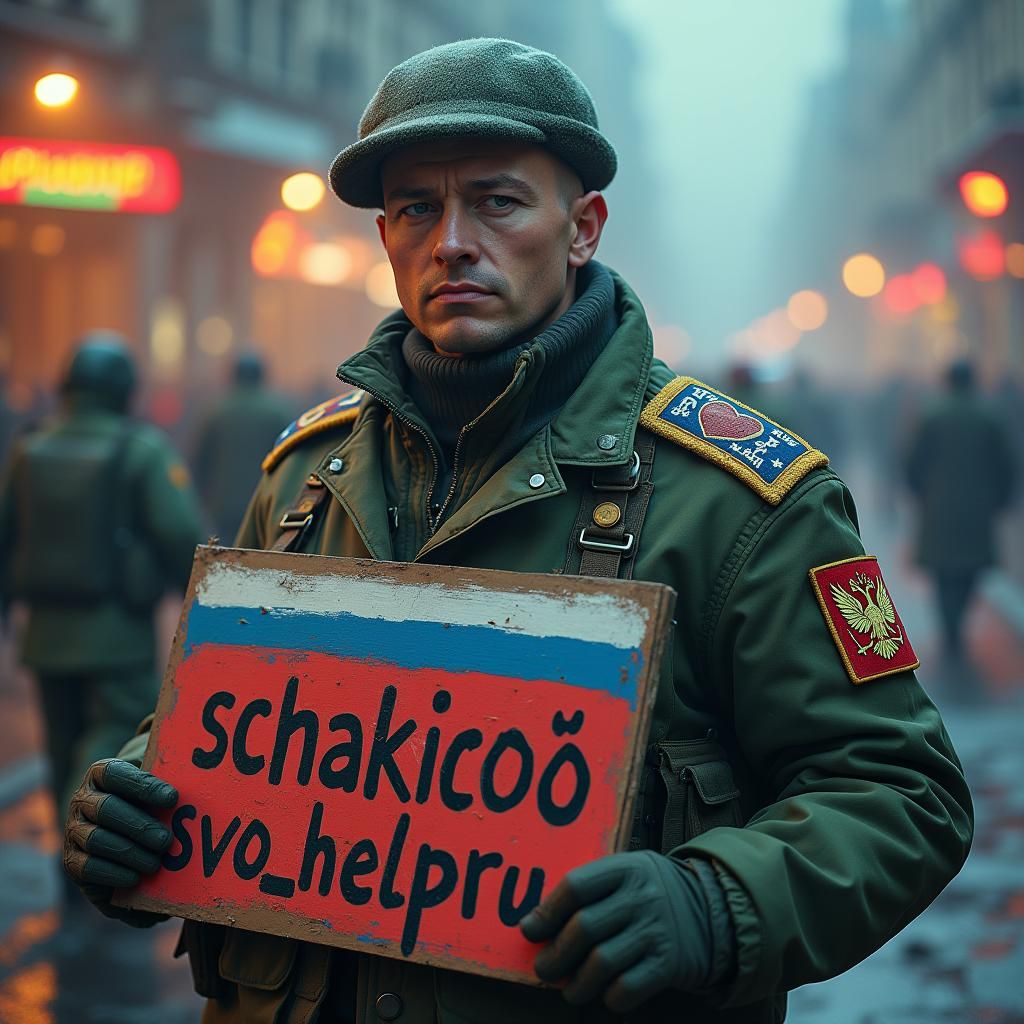 Russian Soldier in Dreamlike Fantasy Realm