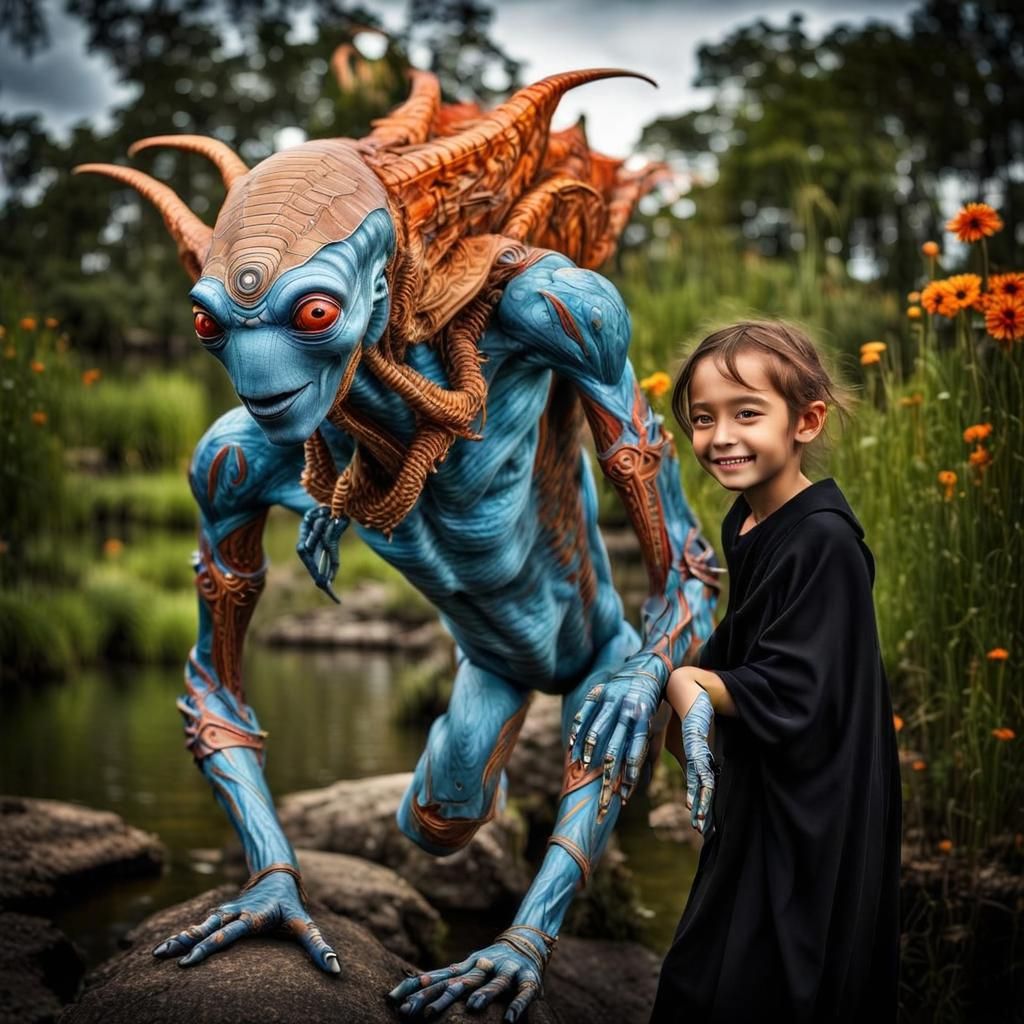 Photorealistic Aliens in Exotic Fashion: Hyperrealistic Port...