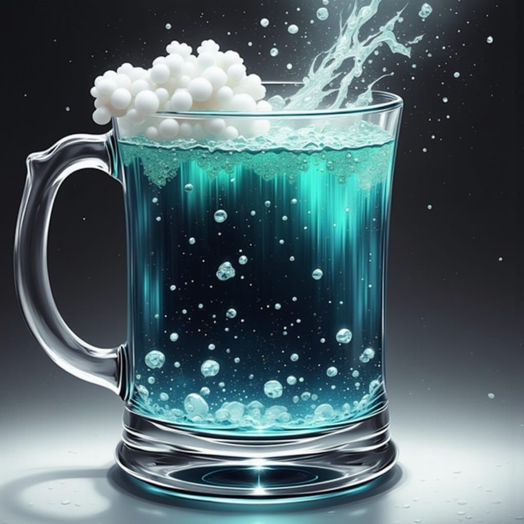 Dieselpunk Drink Swirling into Crystal Tankard