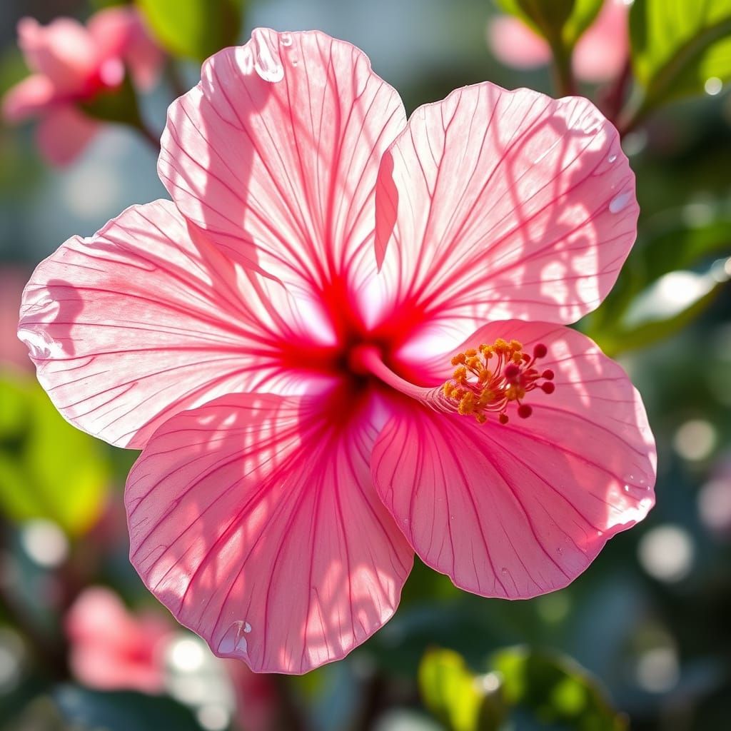 Crystal Hibiscus in Art Nouveau Style