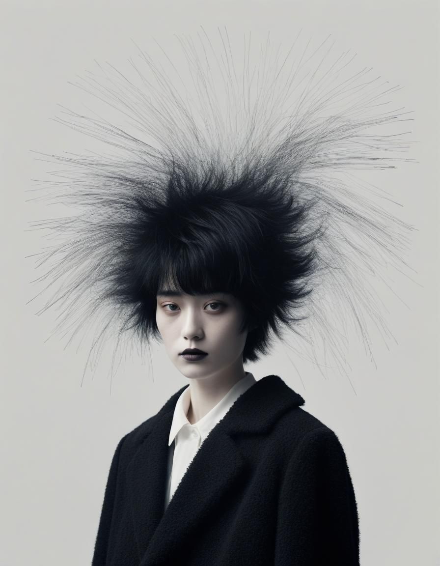 Ethereal Fuzzy Black Bauhaus Art