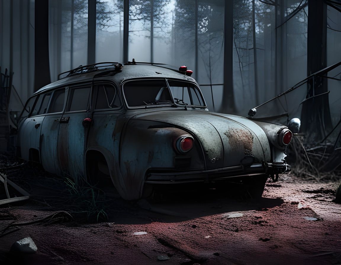 War-Torn Forest in Horrific Realism Style