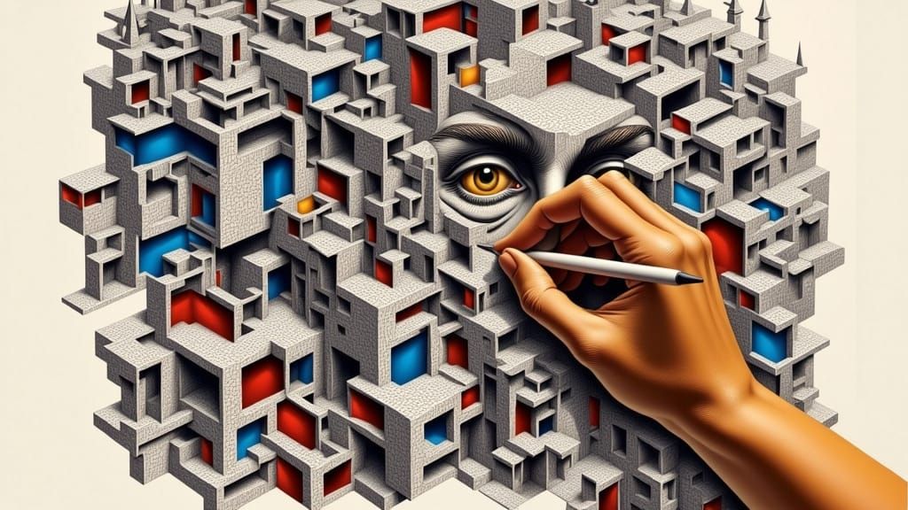 Darkness Shrouds a Human Face in the City