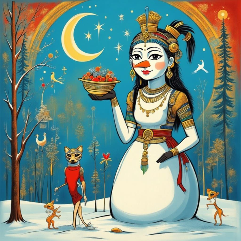 <lora:EGYPTIAN GOLD:1.0> <lora:Archetypal Images:1.0>  A sno...