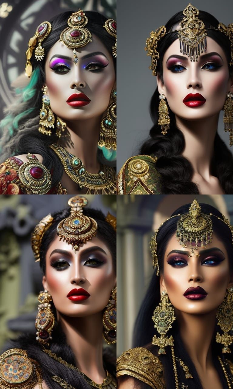 Gorgon Goddess with Snakes, Digital Art