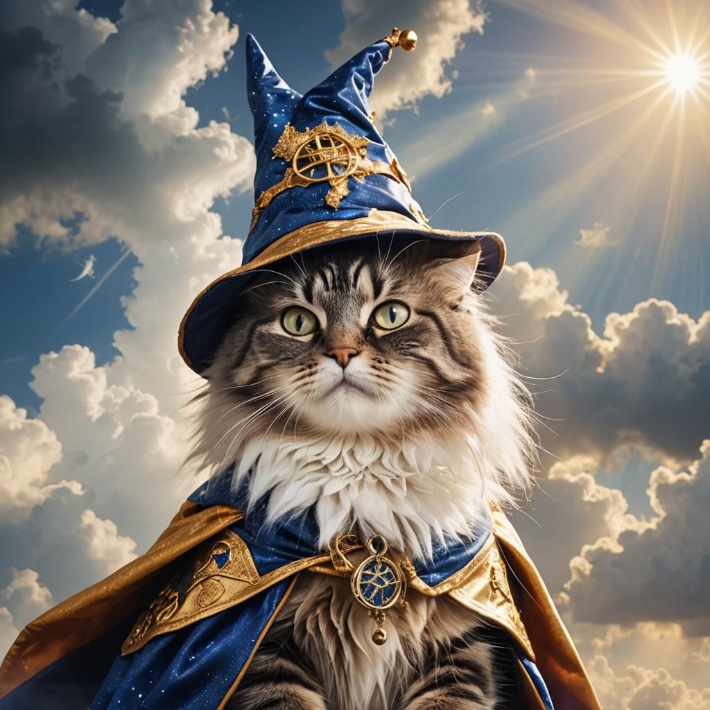 Cat Wizard Costume in Divine Sunlight
