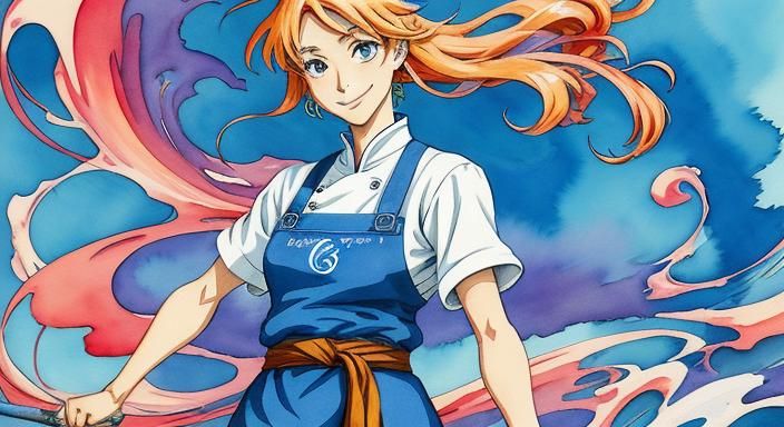 Ghibli Style Cartoon Chef Aquarius