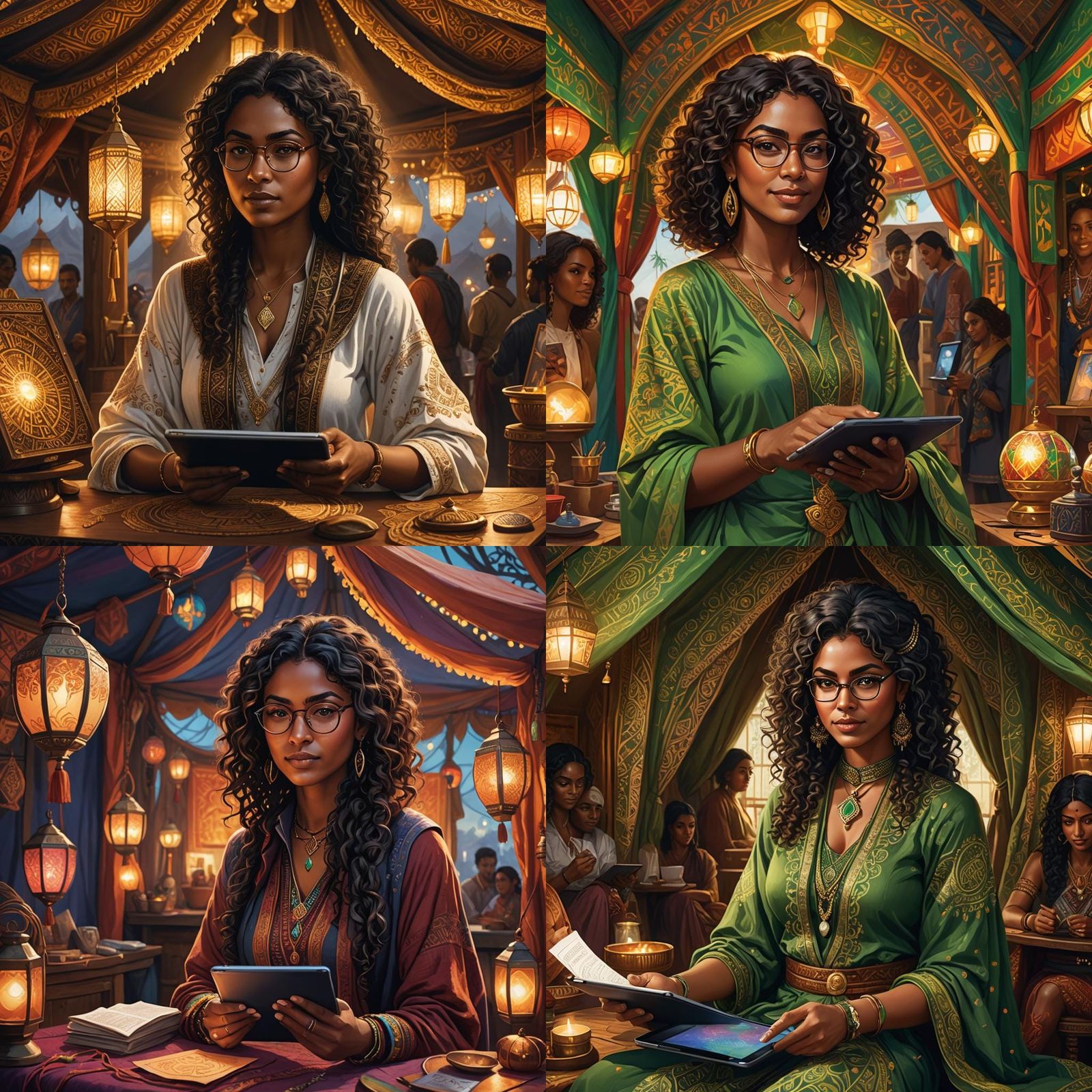 Friendly Fortune Teller Greets Visitors: Detailed Digital Po...