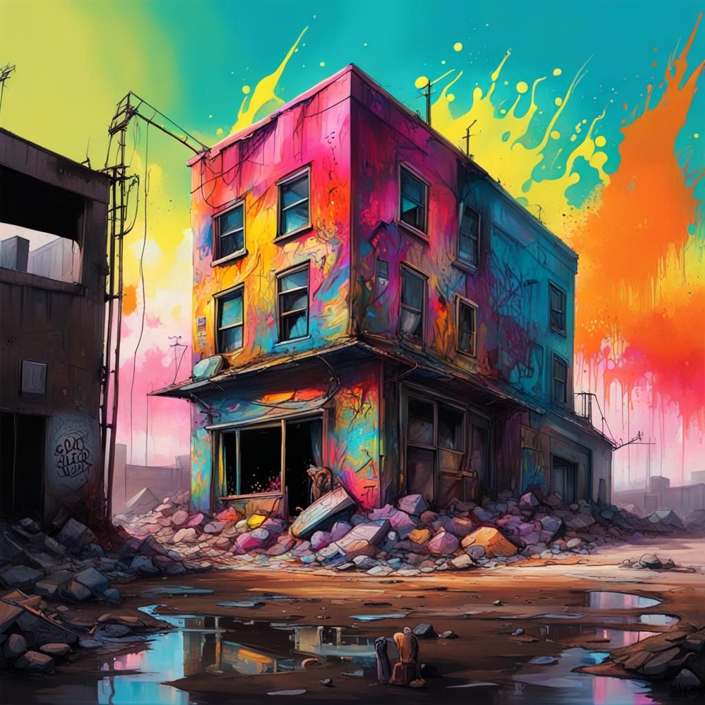 Graffiti Art of a Desolate Wasteland