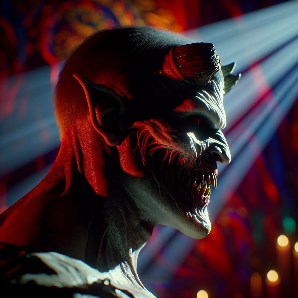 Terrifying Demon Concept Art in Hyperrealistic Style