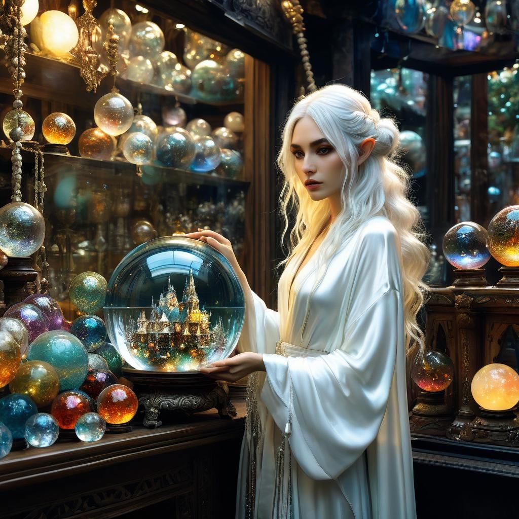 Enchanting Elf in Crystal Ball Shop