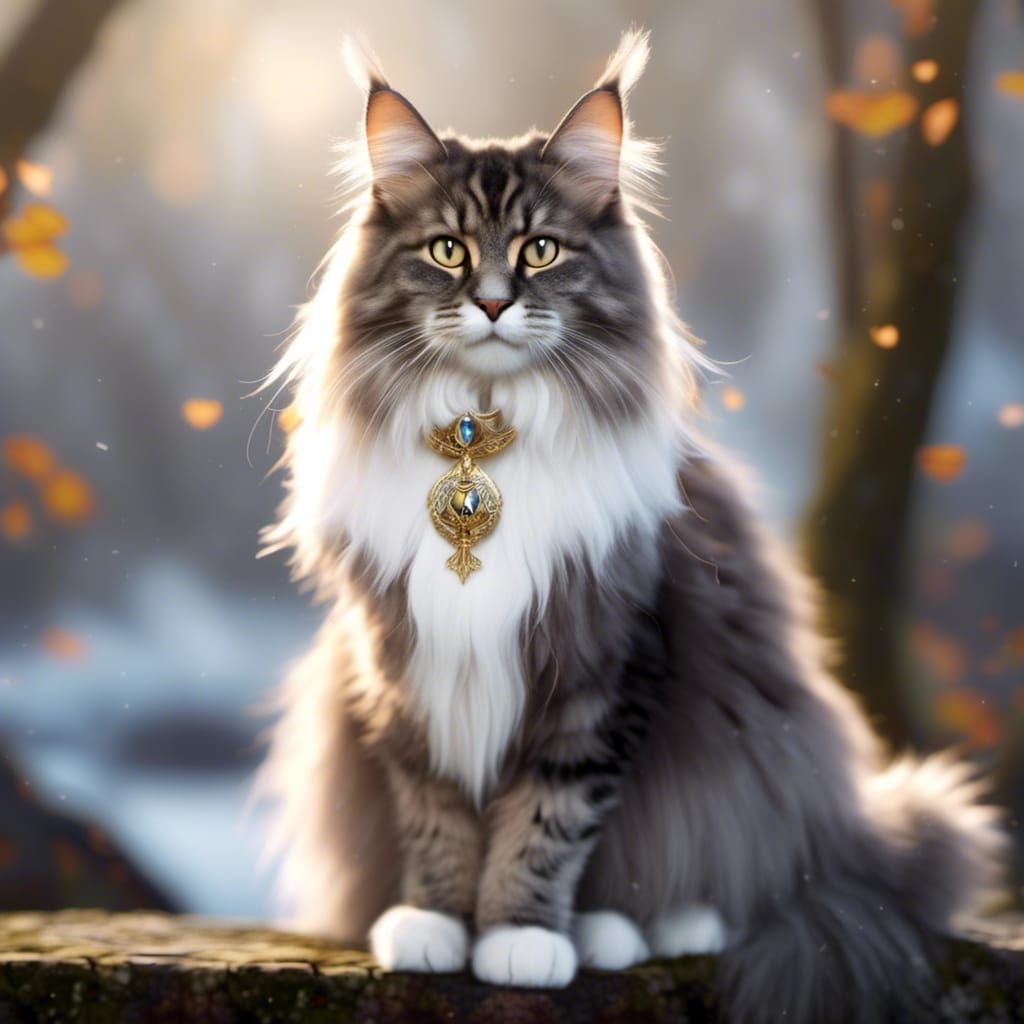 Angelic Norwegian Forest Cat Battleship