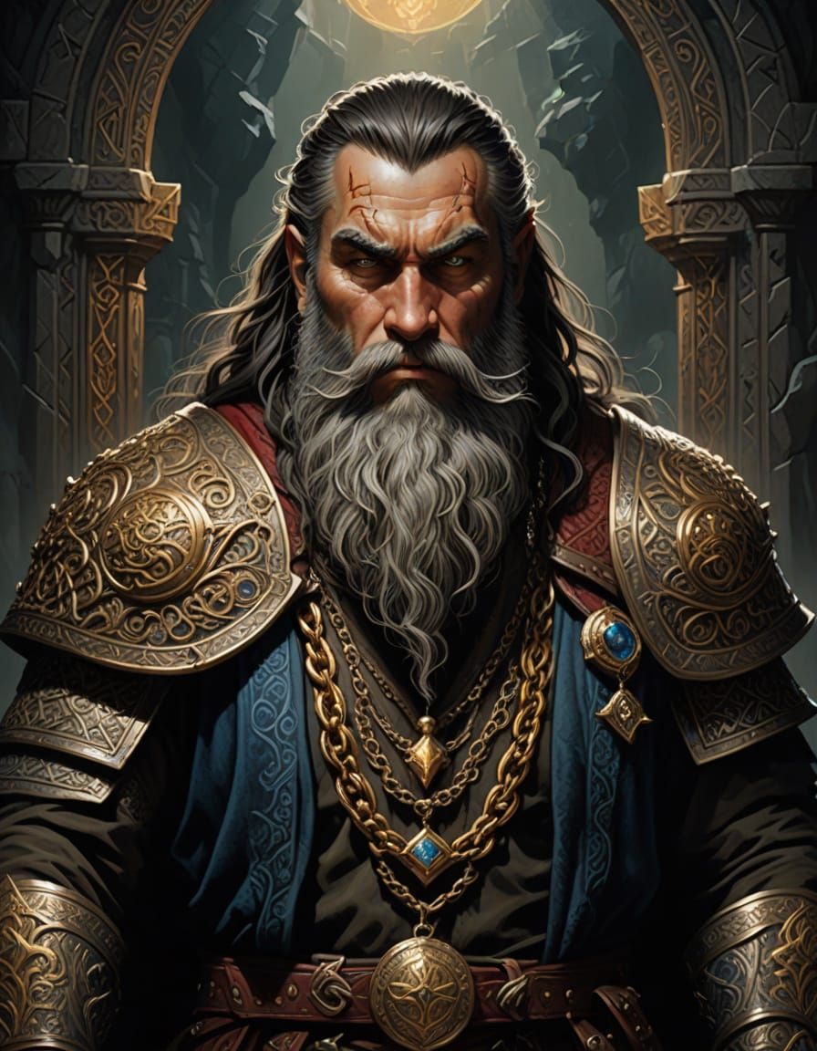 Regal Dwarf King Durin III in Grand Palace of Moria