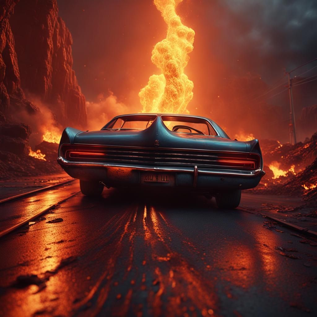 Surreal Fast Car on Highway to Hell