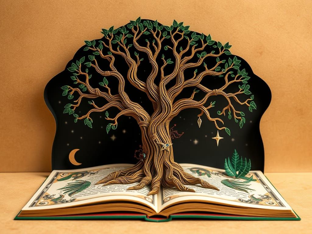 Paper Quilling Grimoire of Ancient Baobab Tree